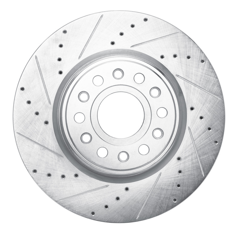 Ram 1500 Brake Rotor (1) - Front Left - R1 Concepts - Drilled & Slotted - Silver - `19-`25 Ram 1500 Brake Rotor (1) - Front Left - R1 Concepts - Drilled & Slotted - Silver - `19-`25